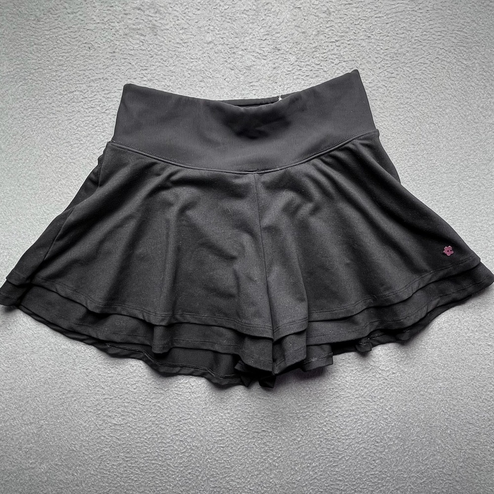 Limited Too Girls Active Skort Black Tiered Ruffle XL 16/18 Sporty Dance Tennis